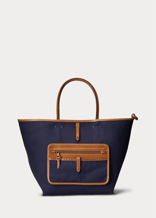 Natural/Navy Women’s Ralph Lauren Reversible Canvas Medium Bellport Tote Bags Natural/Navy Women’s Ralph Lauren Reversible Canvas Medium Bellport Tote Bags