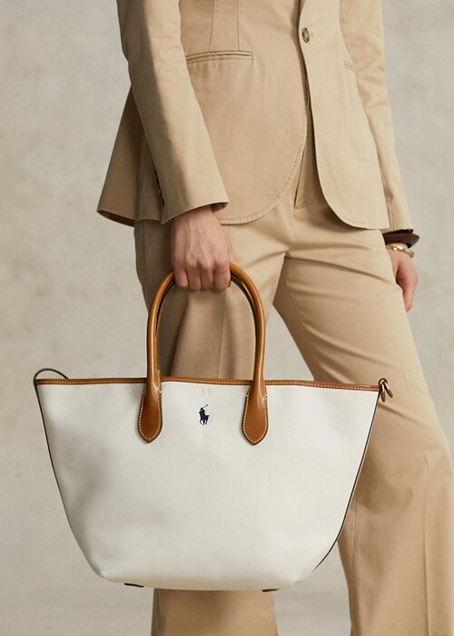 Natural/Navy Women’s Ralph Lauren Reversible Canvas Medium Bellport Tote Bags Natural/Navy Women’s Ralph Lauren Reversible Canvas Medium Bellport Tote Bags