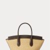 Natural Women’s Ralph Lauren Leather & Straw Medium Bellport Satchel Bags
