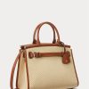 Natural Women’s Ralph Lauren Raffia & Calfskin Medium RL50 Handbag Natural Women’s Ralph Lauren Raffia & Calfskin Medium RL50 Handbag