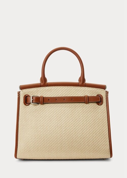 Natural Women’s Ralph Lauren Raffia & Calfskin Medium RL50 Handbag Natural Women’s Ralph Lauren Raffia & Calfskin Medium RL50 Handbag