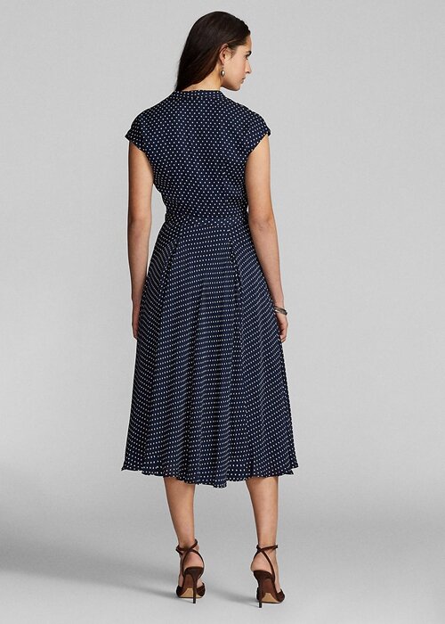 Navy / Cream Women’s Ralph Lauren Polka-Dot Silk Georgette Dress Navy / Cream Women’s Ralph Lauren Polka-Dot Silk Georgette Dress