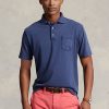 Navy Men’s Ralph Lauren Classic Fit Cotton-Linen Polo Shirts