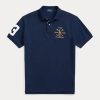 Navy Men’s Ralph Lauren Classic Fit Crest Mesh Polo Shirts