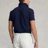 Navy Men’s Ralph Lauren Classic Fit Crest Mesh Polo Shirts