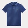 Navy Men’s Ralph Lauren Classic Fit Mended Mesh Polo Shirts