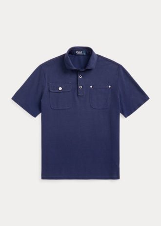 Navy Men’s Ralph Lauren Classic Fit Mesh Pocket Polo Shirts