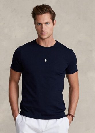 Navy Men’s Ralph Lauren Custom Slim Fit Crewneck  T Shirts