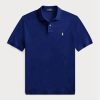 Navy Men’s Ralph Lauren Custom Slim Fit Mesh Polo Shirts