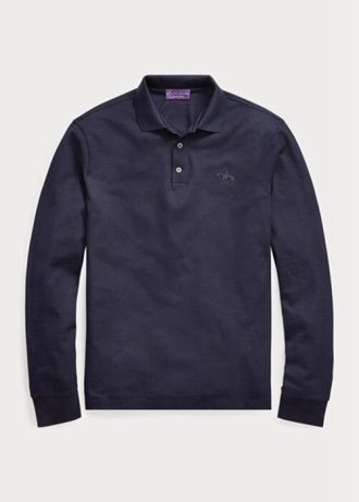 Navy Men’s Ralph Lauren Custom Slim Fit Pique Polo Shirts