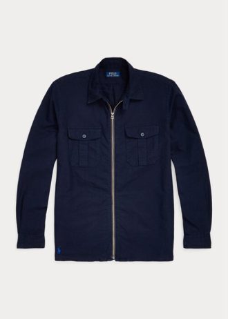 Navy Men’s Ralph Lauren Garment-Dyed Oxford Overshirt Jackets