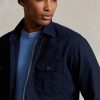 Navy Men’s Ralph Lauren Garment-Dyed Oxford Overshirt Jackets
