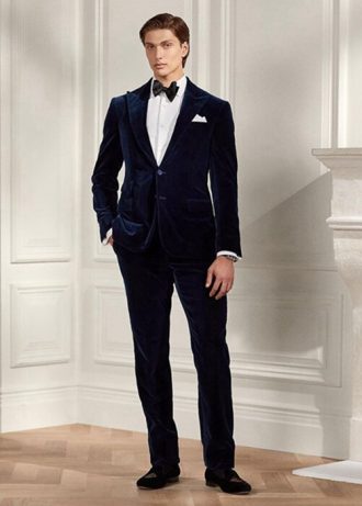 Navy Men’s Ralph Lauren Gregory Velvet Formal  Pants