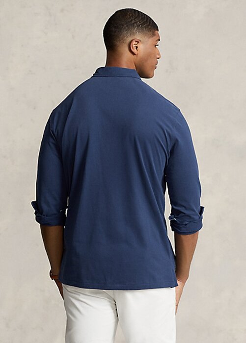 Navy Men’s Ralph Lauren Jersey Polo Shirts Navy Men’s Ralph Lauren Jersey Polo Shirts