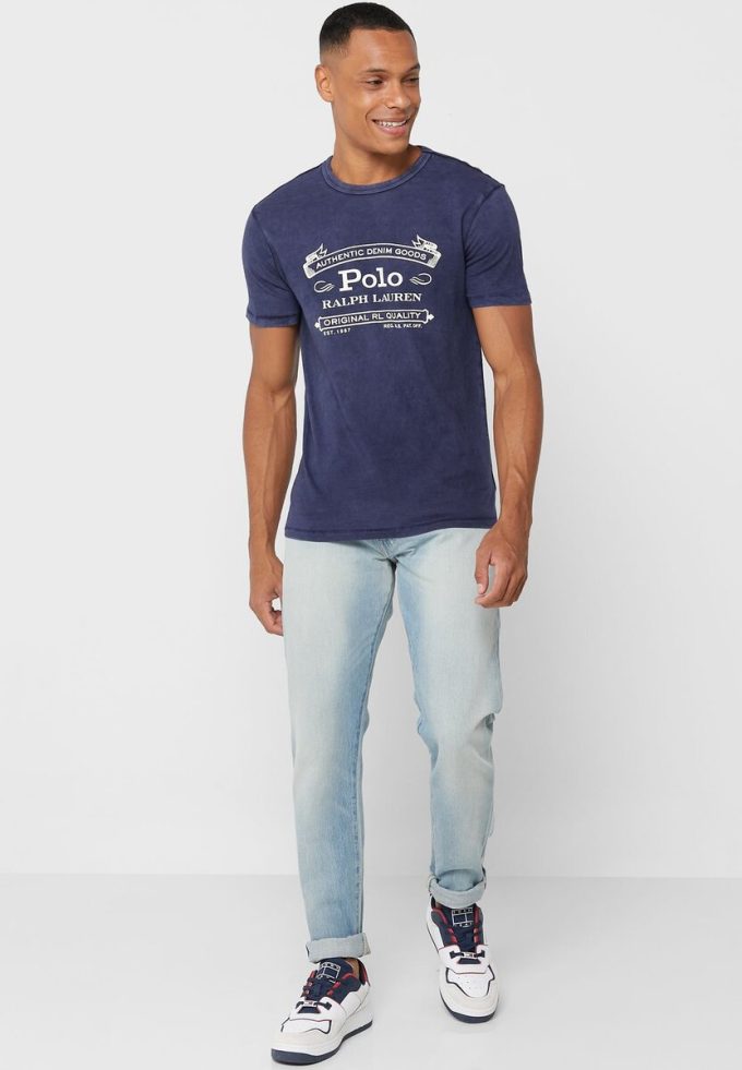 Navy Men’s Ralph Lauren Logo Crew Neck T Shirts Navy Men’s Ralph Lauren Logo Crew Neck T Shirts