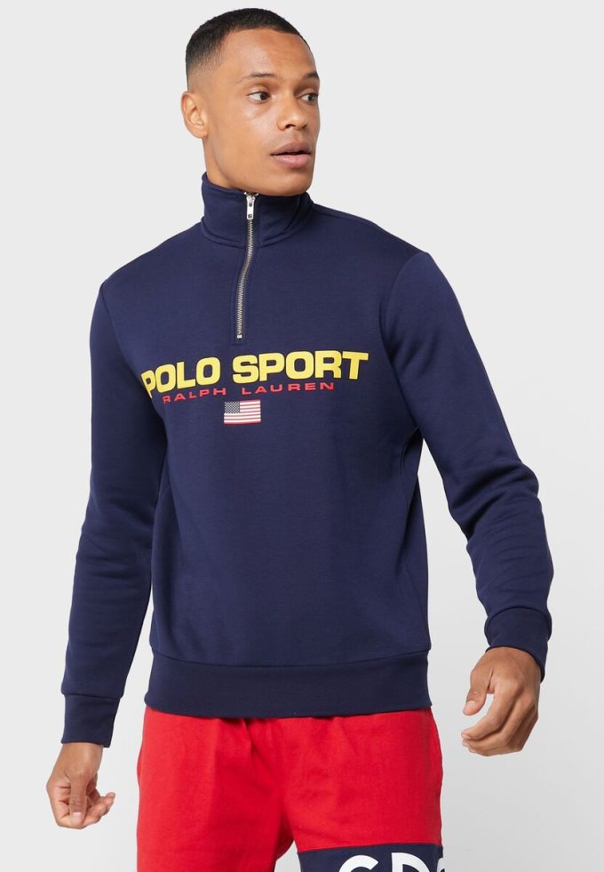 Navy Men’s Ralph Lauren Logo Half Zip Sweatshirt Navy Men’s Ralph Lauren Logo Half Zip Sweatshirt