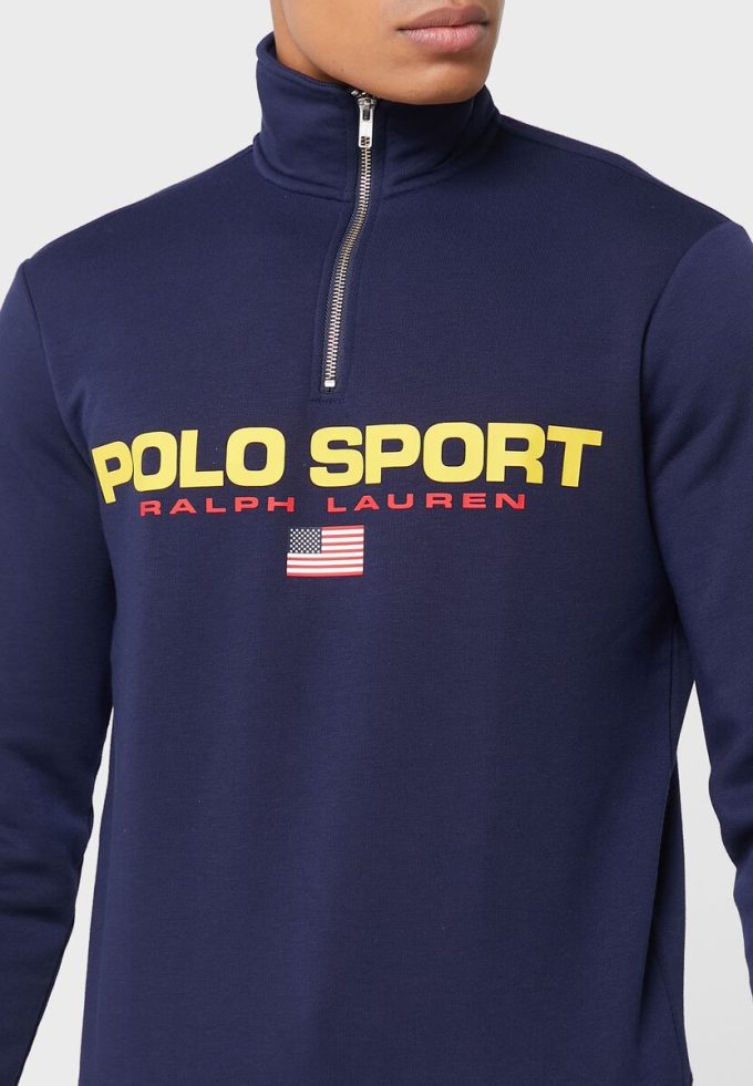 Navy Men’s Ralph Lauren Logo Half Zip Sweatshirt Navy Men’s Ralph Lauren Logo Half Zip Sweatshirt