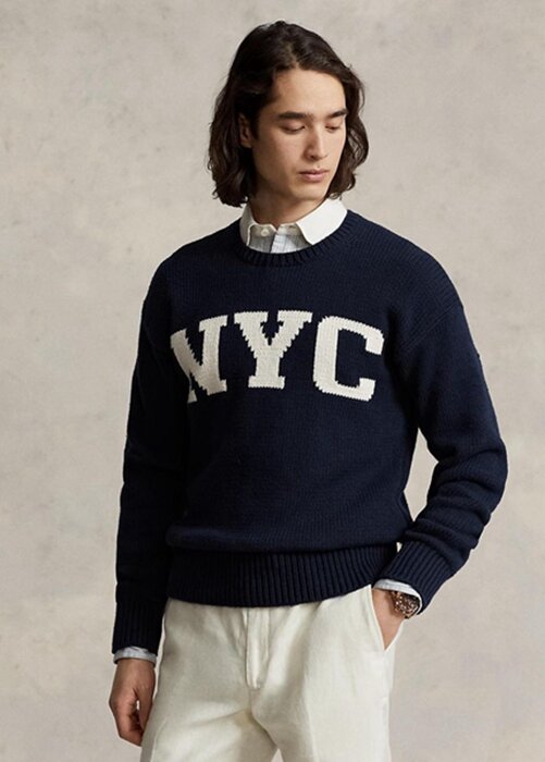 Navy Men’s Ralph Lauren Nyc Crewneck Jumper Sweaters Navy Men’s Ralph Lauren Nyc Crewneck Jumper Sweaters