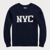 Navy Men’s Ralph Lauren Nyc Crewneck Jumper Sweaters Navy Men’s Ralph Lauren Nyc Crewneck Jumper Sweaters