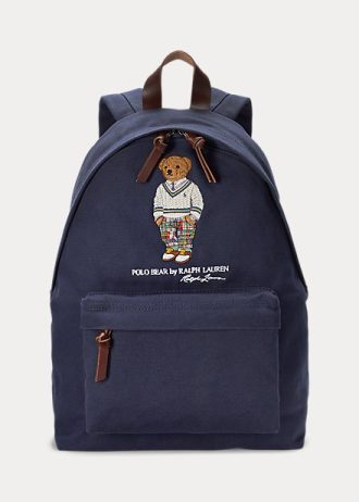 Navy Men’s Ralph Lauren Polo Bear Canvas Backpacks