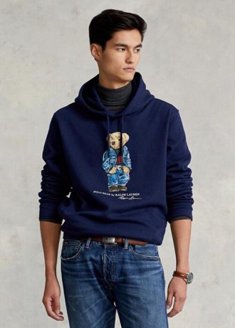 Navy Men’s Ralph Lauren Polo Bear Fleece  Hoodie