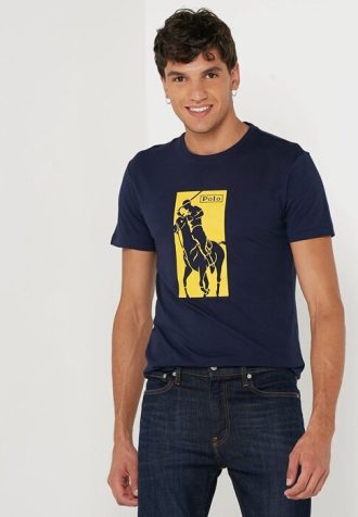 Navy Men’s Ralph Lauren Printed Crew Neck T Shirts