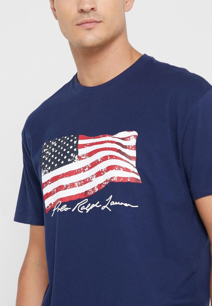 Navy Men’s Ralph Lauren Printed Crew Neck T Shirts