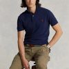 Navy Men’s Ralph Lauren Slim Fit Mesh  Polo Shirts