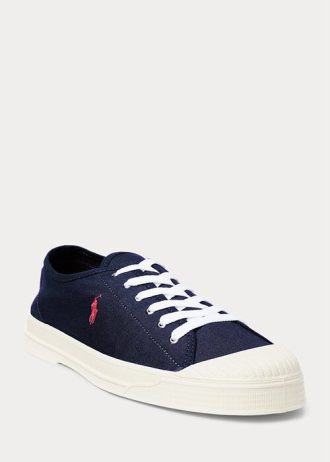 Navy / Red Men’s Ralph Lauren Essence 100 Canvas Cap-Toe Sneakers
