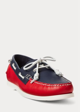 Navy / Red Men’s Ralph Lauren Merton Two-Tone Leather Casual Shoes