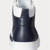 Navy / White Men’s Ralph Lauren Court Leather High-Top Sneakers
