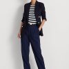 Navy / White Women’s Ralph Lauren Pinstripe Twill Straight Pants
