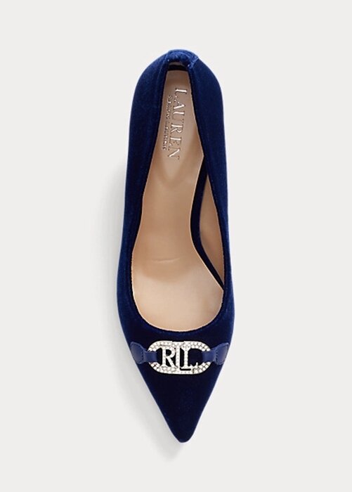 Navy Women’s Ralph Lauren Amory Velvet Heels Navy Women’s Ralph Lauren Amory Velvet Heels