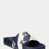 Navy Women’s Ralph Lauren Audrina Logo Faux-Leather Sandals