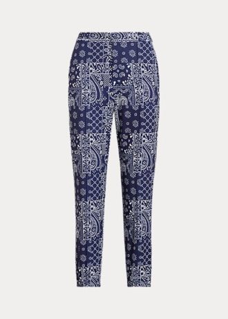 Navy Women’s Ralph Lauren Bandana-Print Jogger Pants