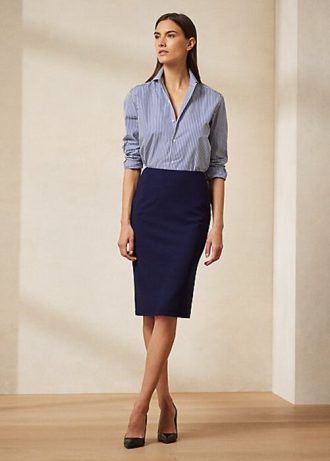 Navy Women’s Ralph Lauren Cindy Stretch Wool Crepe Skirts