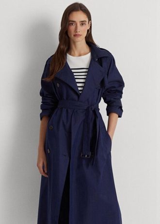 Navy Women’s Ralph Lauren Cotton-blend Twill  Coats
