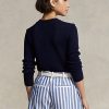 Navy Women’s Ralph Lauren Cotton Crewneck Sweaters