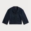 Navy Women’s Ralph Lauren Cropped Indigo Cotton-linen  Jackets