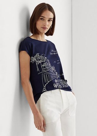 Navy Women’s Ralph Lauren Graphic Jersey T Shirts