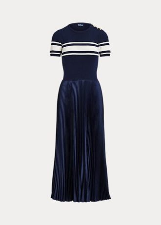 Navy Women’s Ralph Lauren Hybrid-Pleated Dress