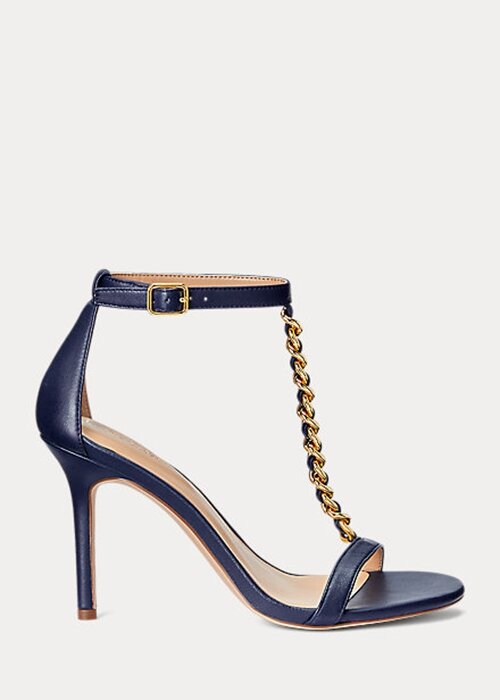 Navy Women’s Ralph Lauren Kate Nappa Leather Sandals Navy Women’s Ralph Lauren Kate Nappa Leather Sandals