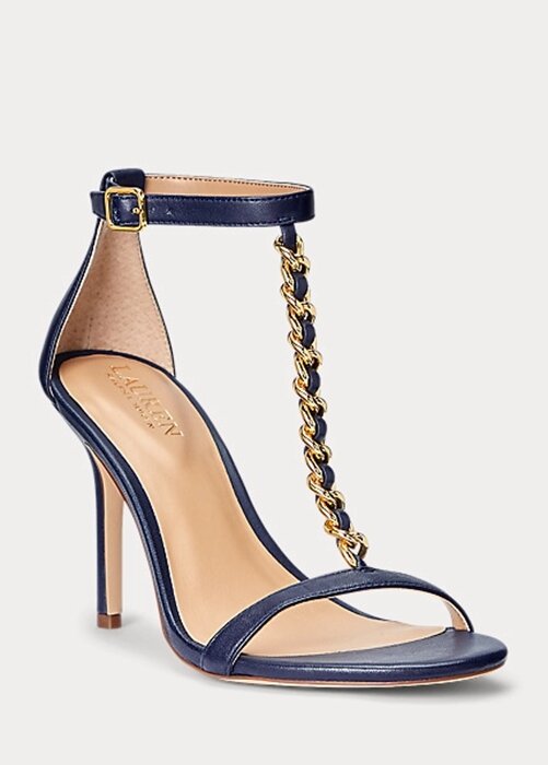 Navy Women’s Ralph Lauren Kate Nappa Leather Sandals Navy Women’s Ralph Lauren Kate Nappa Leather Sandals
