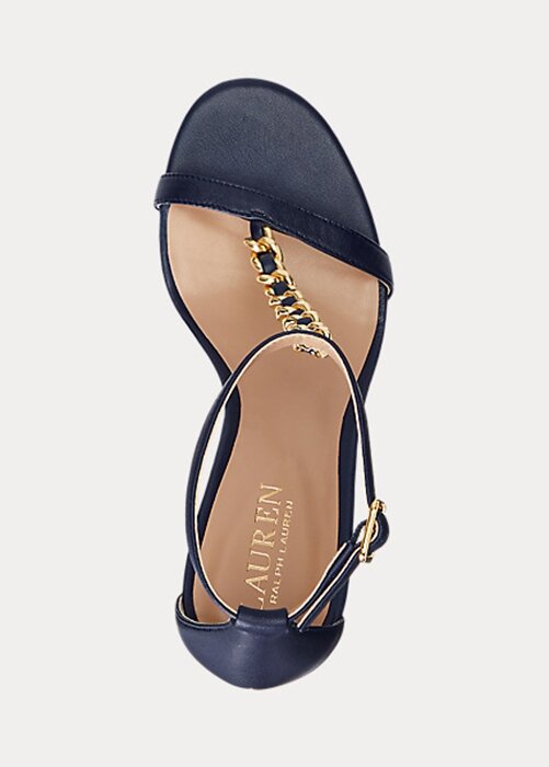 Navy Women’s Ralph Lauren Kate Nappa Leather Sandals Navy Women’s Ralph Lauren Kate Nappa Leather Sandals