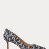 Navy Women’s Ralph Lauren Lanette Monogram Jacquard Heels