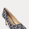 Navy Women’s Ralph Lauren Lanette Monogram Jacquard Heels