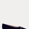 Navy Women’s Ralph Lauren Lilah Velvet Ballet Flat Shoes