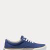 Navy Women’s Ralph Lauren Logo Cotton Canvas Sneakers
