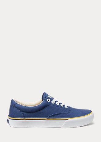 Navy Women’s Ralph Lauren Logo Cotton Canvas Sneakers