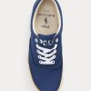 Navy Women’s Ralph Lauren Logo Cotton Canvas Sneakers